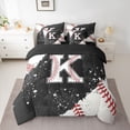 thumbnail image 2 of jejeloiu Monogrammed K 7-Piece Twin Bedding Sets,Baseball Lover Bedding Comforter Set,Ball Sport Games Sheet Sets For Teens,Ultra Soft Bedroom Decor Reversible, 2 of 8