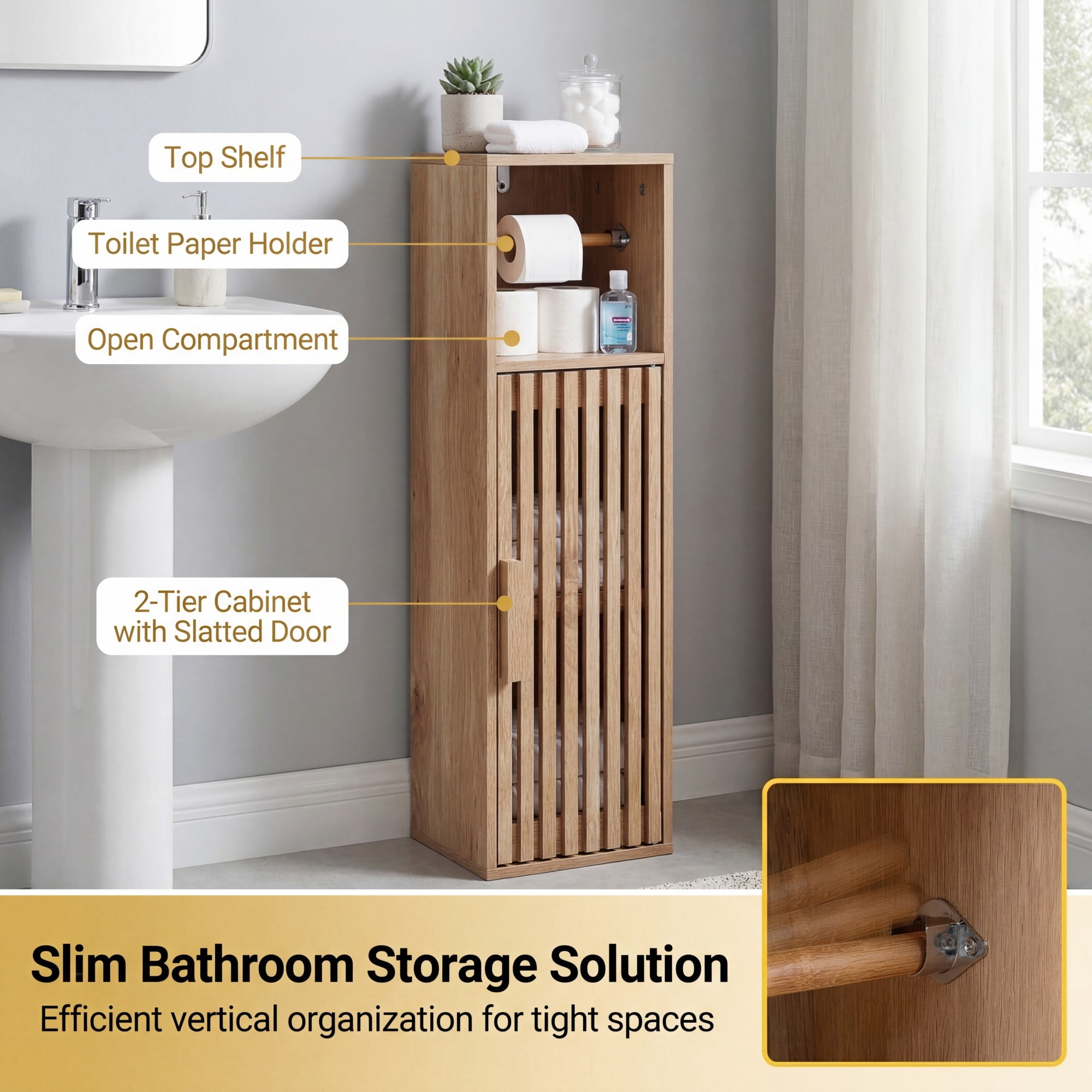 Giantex Slim Bathroom Cabinets, pace-Saving Narrow Storage Organizer