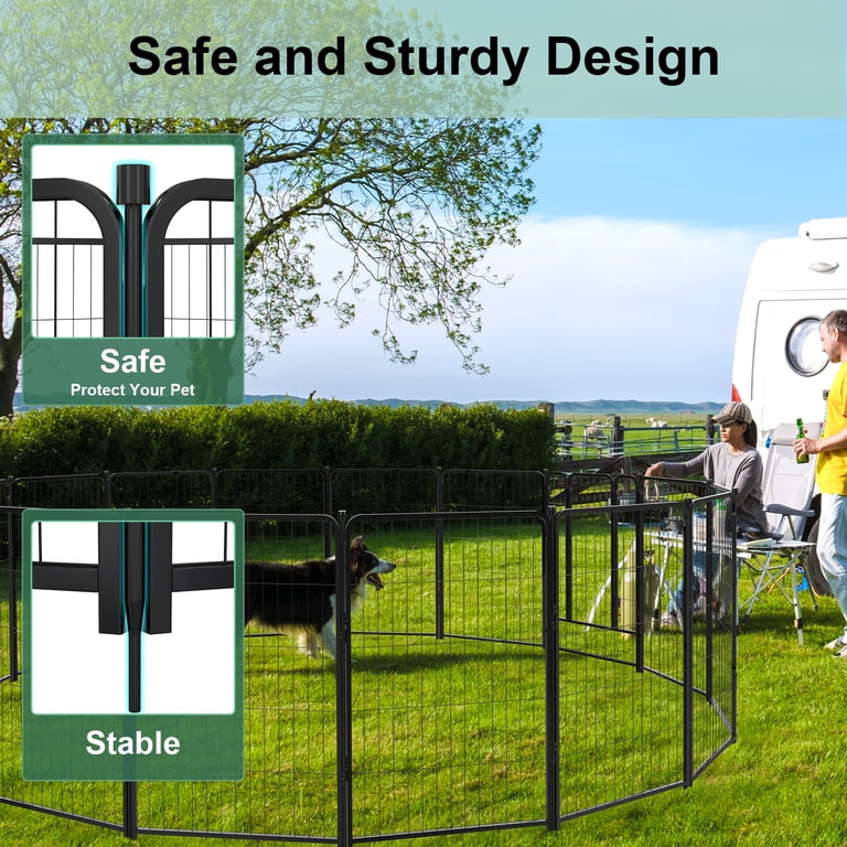 Vipuse 40" Tall Metal Dog Playpen, 16 Panels, 2 Doors photo 2