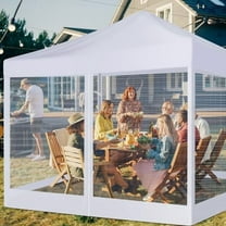 3 in 1 Mesh Canopy Sidewalls and 1 Pcs Canopy Walls with Zipper for 10' x 10' White Mosquito Netting Screen with Bags Netting Screen Sidewall for Patio Garden Backyard (Tent Walls Only)