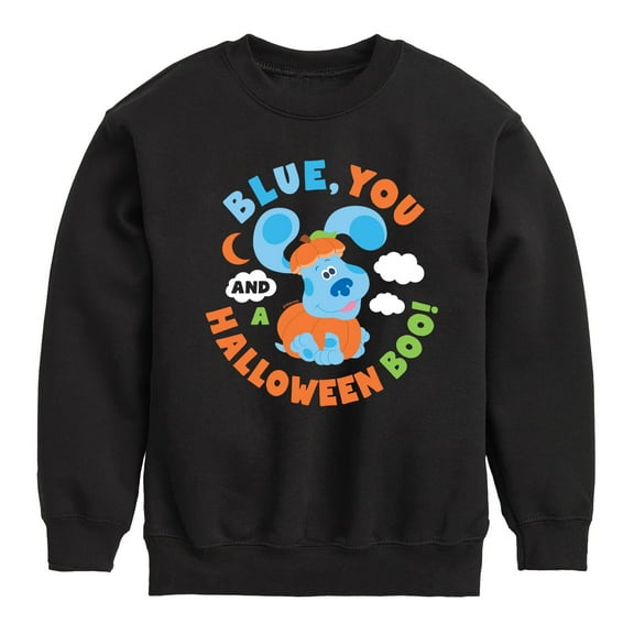 Blue's Clues & You! - Blue You And Halloween Boo - Toddler And Youth Crewneck Fleece Sweatshirt
