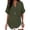 Blackish Green, variant on Relaxed Oversized Cotton Linen Blend Summer Tops, Notch V Neck Raglan Short Sleeve Lightweight All-Match Daily Vacation Casual Shirt Navy L