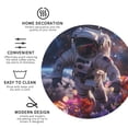 thumbnail image 4 of Pofeuu Astronaut In Cosmic Garden Print Leather Coasters Set of 6, Round Cups Mugs Mat Pad for Home Kitchen Heat Resistant Drink Coasters,Round Shape, 4 of 7
