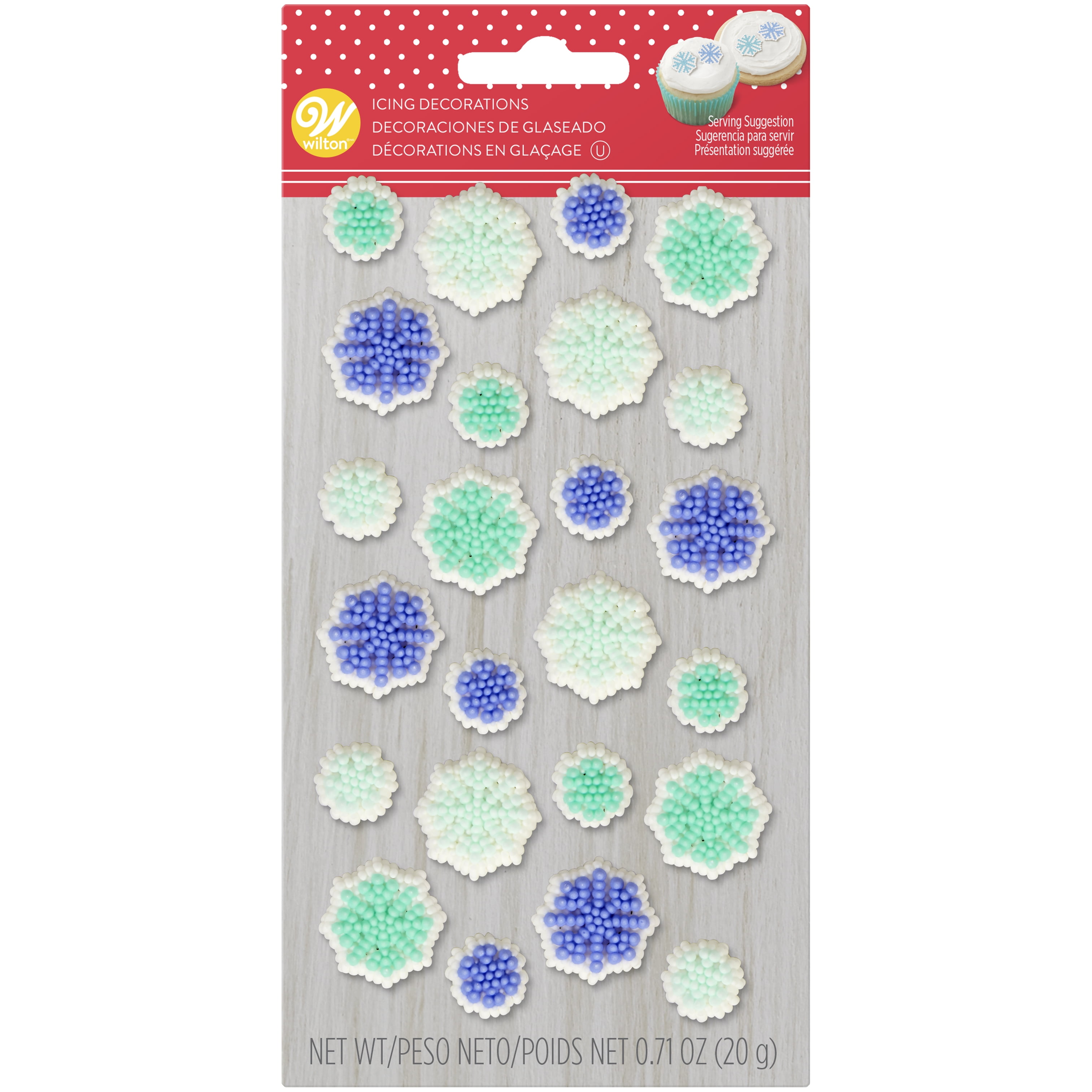 Blue With White Snowflakes Wilton 710-543 Petite Snowflake Decor Blue With White Snowflakes Wilton 710-543 Petite Snowflake Decor