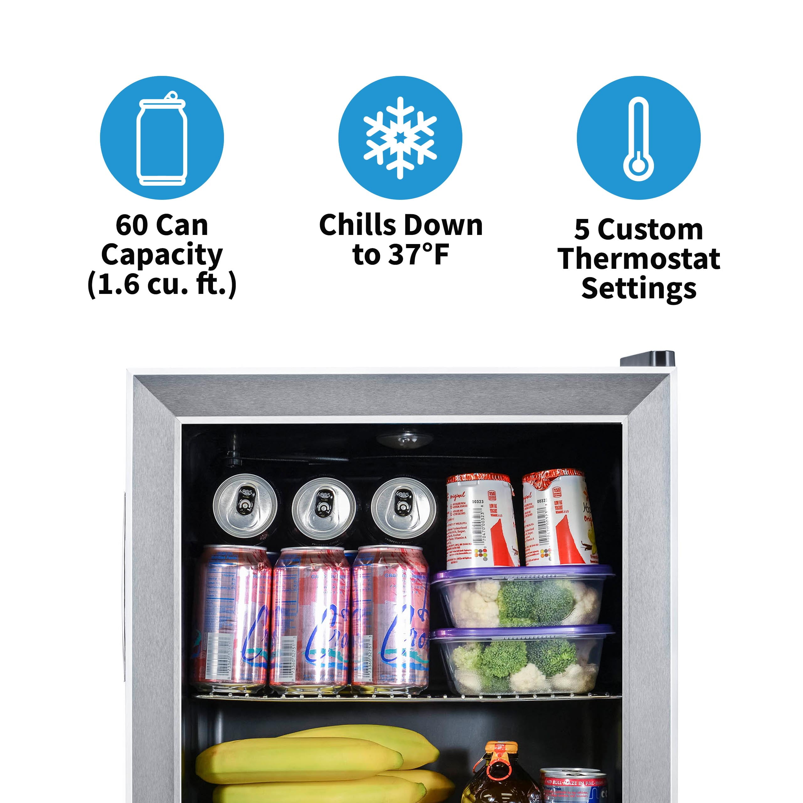 Newair 100 Can Beverage Fridge with Glass Door, Small Freestanding Mini  Fridge