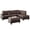 Brown, variant on Poundex 3 Piece Fabric Sectional Sofa Set with Ottoman in Gray Color