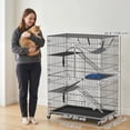 thumbnail image 3 of PawHut Cage pour Chat à 4 Niveaux, Grand Enclos pour Chat Parc de Jeu en Métal avec Roues, 3 of 10