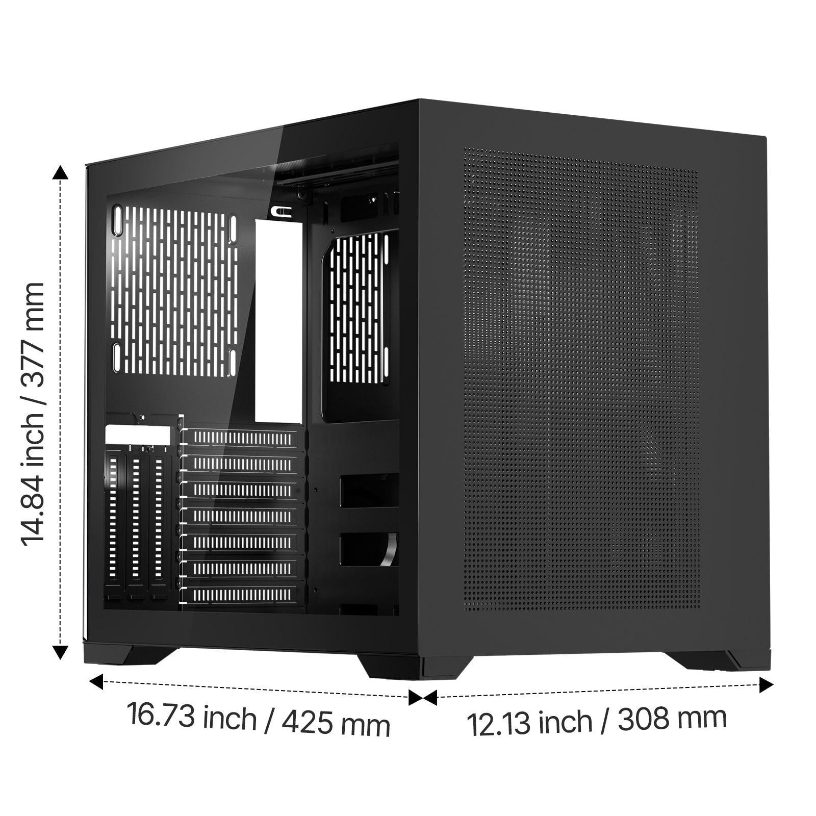 Dual Chamber Mid Tower Gaming PC Case Tempered Glass Panels Magnetic Dust Filter Cable Management Supports 410mm GPU ATX Micro ATX ITX Motherboards