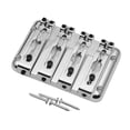 thumbnail image 3 of FashionCha Compact Zinc Alloy Electric Bass Bridge for 4-String Bass, Individually Adjustable Bridge System And Through-Brace Design, Suitable for Amateurs, Conc Silver, 3 of 8