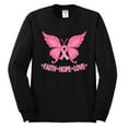 thumbnail image 2 of Wild Bobby, Butterfly Pink Ribbon Faith Hope Love, Breast Cancer Awareness, Men Long Sleeve Shirt, Black, Small, 2 of 5