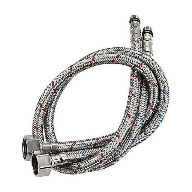 G 3/8 Longitud 60 cm Manguera de conexión blindada para grifo, manguera de agua flexible con rosca de compresión 2 piezas