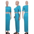 thumbnail image 6 of Popcorn Texture Maxi Skirt 2pcs Set (S, Orange), 6 of 9