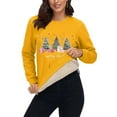 thumbnail image 5 of SYMOID Womens Yellow Cropped Hem Plush Fleece Lined Christmas Sweatshirt - Relaxed Fit Festive Holiday Print Winter Pullover (M-XXXL),Size 3XL, 5 of 6