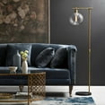 thumbnail image 3 of Creative Co-Op Metal Floor Lamp with Glass Globe Shade, Antique Brass and Wood, 3 of 3
