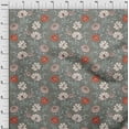 thumbnail image 3 of oneOone Viscose Chiffon Medium Gray Fabric Leaves & Floral Quilting Supplies Print Sewing Fabric By The Yard 42 Inch Wide, 3 of 4