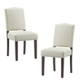 thumbnail image 6 of EOP Mid-Century Modern Upholstered Dining Chairs Set of 2, Farmhouse Fabric Kitchen & Dining Room Chairs with Extra Padded Seat, Ideal for Living Room, Restaurant, Beige, 6 of 11