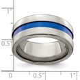 thumbnail image 5 of Titanium Edward Mirell Blue Anodized Wide Center 10mm Band (Size 10.5) Made In United States emr334-10mm-10.5, 5 of 5