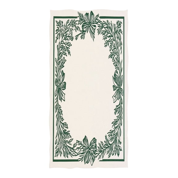 Oversized Beach Towel Extra Large Absorbent Microfiber Bath Towels Soft Quick Drying Frame with Bow and Leaf 74"x37"