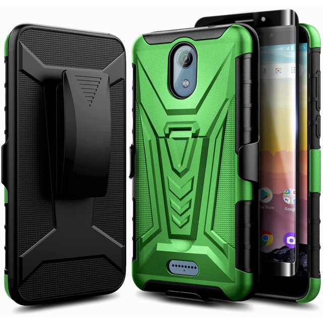 AT&T Calypso U318AA Case, Cricket Vision 3 Case with Tempered Glass