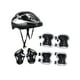 thumbnail image 3 of 7 piezas/juego de casco de bicicleta para niños, casco de patinaje, casco portátil a prueba de golpes para adolescentes, casco de monopatín para Plata negra, 3 of 8