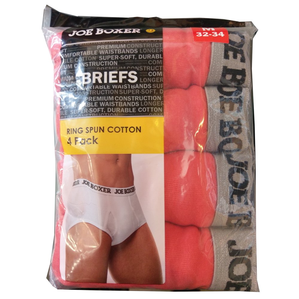 Joe Boxer Joe Boxer 4Pack Orange 100 Ring Spun Cotton Briefs Size