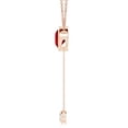 thumbnail image 2 of ANGARA Bezel-Set Round Lab Grown 3.57 Ct Ruby Lariat Style Necklace for Women in 14K Rose Gold (Size-9mm) | July Birthstone, Birthday, Anniversary, Jewelry Gift for Women | Lab-Grown Ruby Necklace, 2 of 7