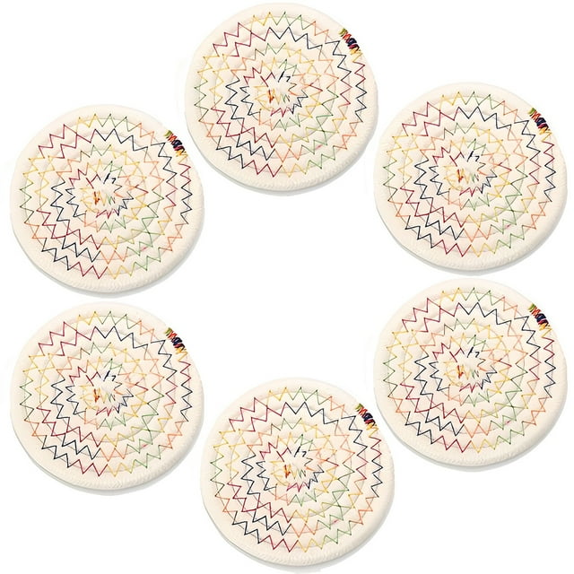 Manteles individuales Yuarrent 6 uds resistentes a las manchas antideslizantes Colorido blanco