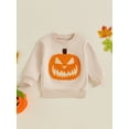 thumbnail image 2 of Suealasg Toddler Girl Boy Halloween Sweatshirt Long Sleeve Round Neck Pumpkin Embroidered Pullover Tops 1T 2T 3T 4T 5T Little Boy Girl Fall Winter Clothes, 2 of 7