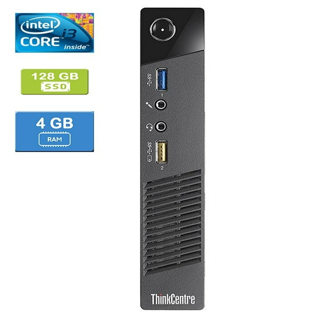 Remis à Neuf : LENOVO M83 TINY Intel Core i3-4130T 2,00 GHz, 4 Go, 128 Go SSD, Win 10 Pro