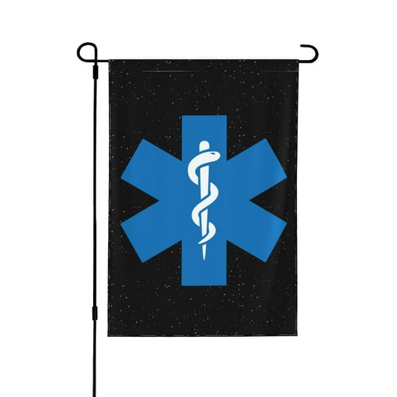 Ems Star Of Life Garden Flag 12.5x18 Inch Double Sided Decorations Outdoor Yard Flags For Outside Lawn Porch Garden Decor