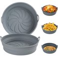thumbnail image 1 of Jinsinto 2 Collapsible Silicone Fryer Basket for Philips, Air Fryer Baking Paper for COSORI, Air Fryer Accessory, Parchment Paper Sheets, Air Fryer Mold, Baking Mat(20cm), 1 of 5