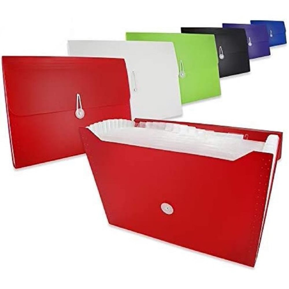 13Pocket Letter Size Poly Expanding File High Capacity Pack of 2 by