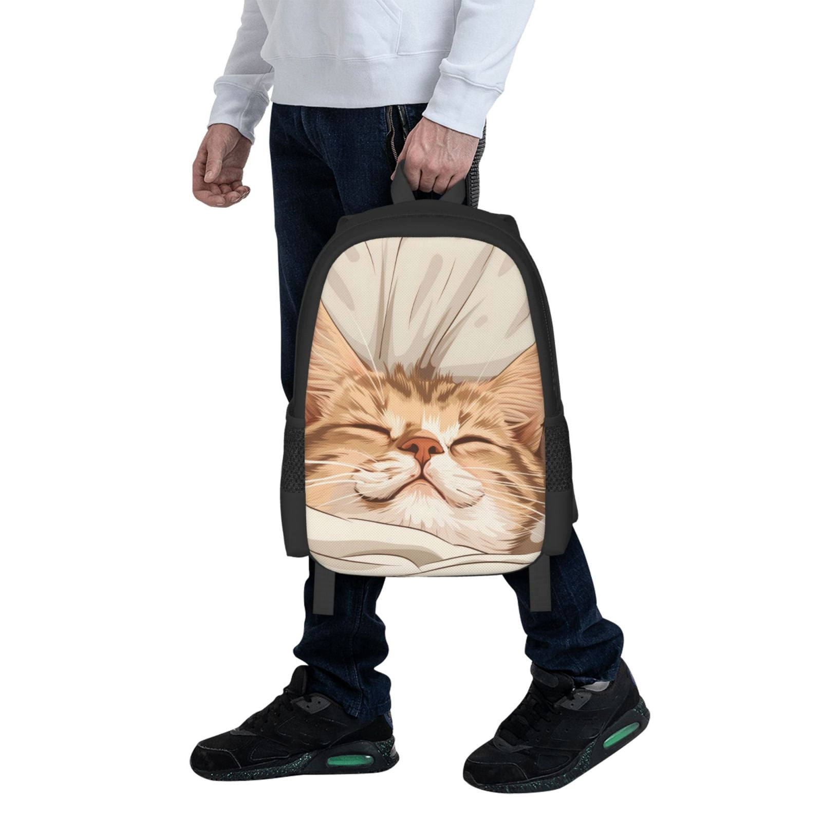 Ratiio Sleeping Cat In Blanket Backpack for Men and Women - Durable 600D Oxford Cloth -Large Capacity, Water-Resistant School, Travel, and Hiking Bag