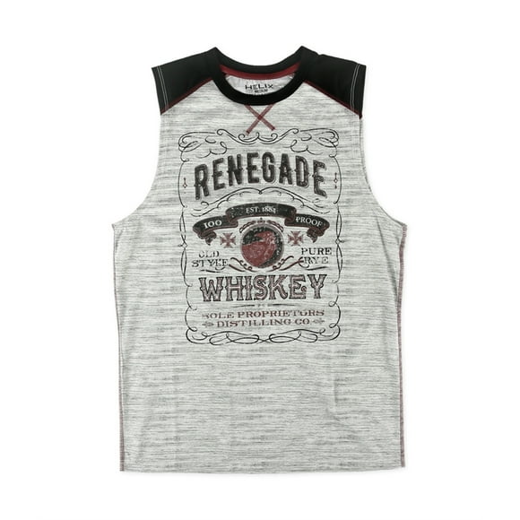 Helix Mens Renegade Whiskey Muscle Tank Top, Grey, Small