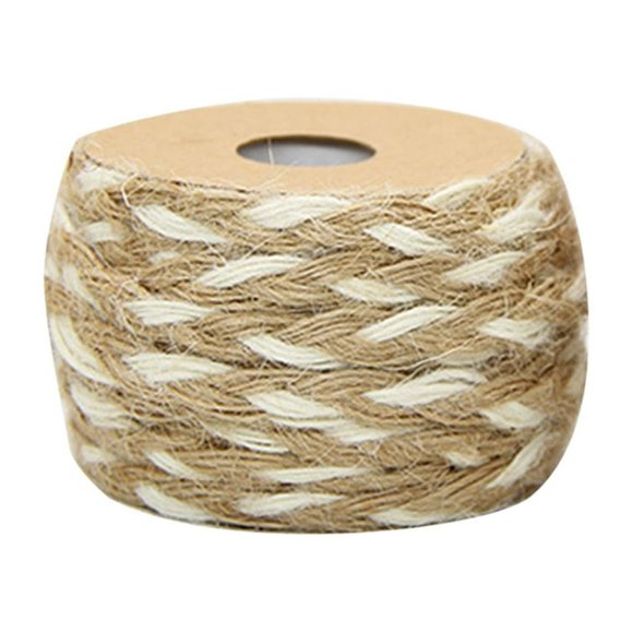 MesaSe Corde en Jute Naturel Double Couleur 5m pour Bricolage, Burlap Scrapbooking