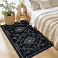 thumbnail image 2 of Lahome Washable 3'x5' Area Rug, Black Rugs for Living Room, Non-Slip Small Entryway Aztec Tribal Carpet for Bedroom Kitchen Bathroom, Low-Pile Classic Boho Western Decor, Black, 2 of 8