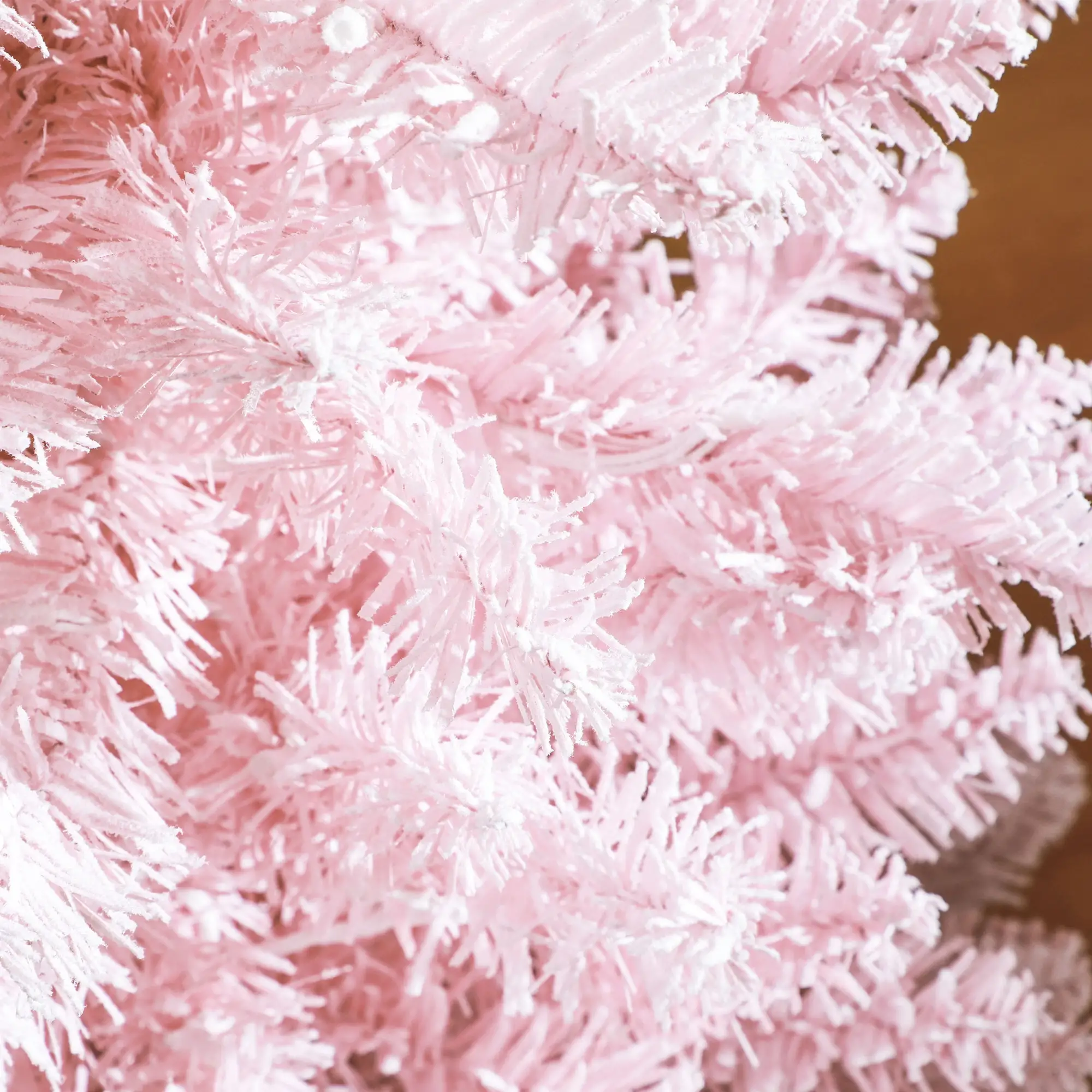 5ft Prelit Pink Snow Flocked Pencil Christmas Tree 294 Tips 160 Warm White LED Lights Indoor Decor