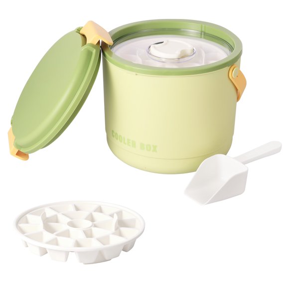 Ikoopy 2.6L Portable Insulated Ice Bucket with Lid and Scoop Ice Container for Outdoor Picnic Camping Party PP Bucket for Freezer