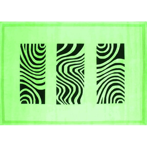 Ahgly Company Indoor Rectangle Solid Green Modern Area Rugs, 7' x 10'