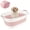 pink, variant on Foldable Pet Bathing Tub with a Drain Plug, Ideal for Dogs, Includes a Pet Bath Brush.