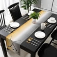 thumbnail image 3 of Yellow Gray Ombre Table Runner 72 Inches Long, Black Hockey Sticks Minimalist Style Kitchen Coffee Dining Table Decoration for Home Party Birthday Wedding Home Decor 13x72 Inches, 3 of 8