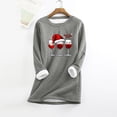 thumbnail image 4 of MHFRRA Hauts à Manches Longues pour Femmes Chandail Thermique Épais à Col Rond avec Poche XXXXXL, 4 of 4