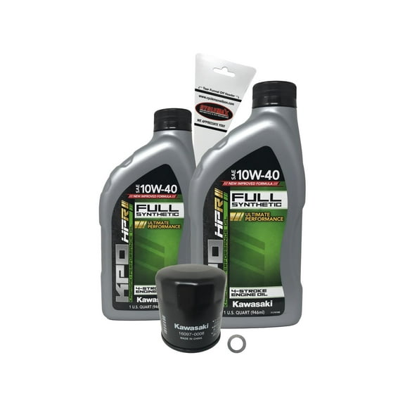 Cyclemax Full Synthetic Oil Change Kit for 2015-2022 Kawasaki Versys 650 KLE650 with 10W-40 Oil
