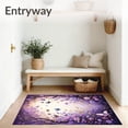 thumbnail image 3 of ODIKA 4'x6' Machine Washable Non-Slip Area Rug, Enchanted Garden Floor Decorative Bathroom High Traffic Rug, Purple, 60257, 3 of 7