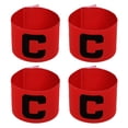 thumbnail image 1 of Unique Bargains Brassard de Capitaine de Soccer 11.8x2.8', Badge de Protection Élastique en Nylon, Rouge 4 Pack, 1 of 4