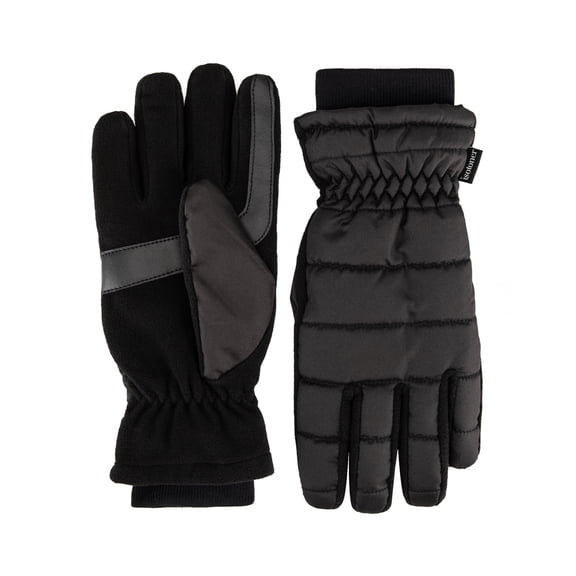 Isotoner Women's Fleece Insulated Gloves, Black, S/M