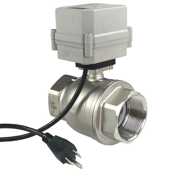 kezhai Dream 2" Normally Closed 110VAC-230VAC Motorized Ball Valve, Stainless steels Electric Ball Valve ,With U.S. Plug