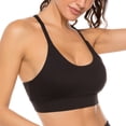 thumbnail image 4 of Sports Bra for Women Strappy Sports Bra Mesh Open Back Sports Bra for Workout Yoga Gym Black L, 4 of 7