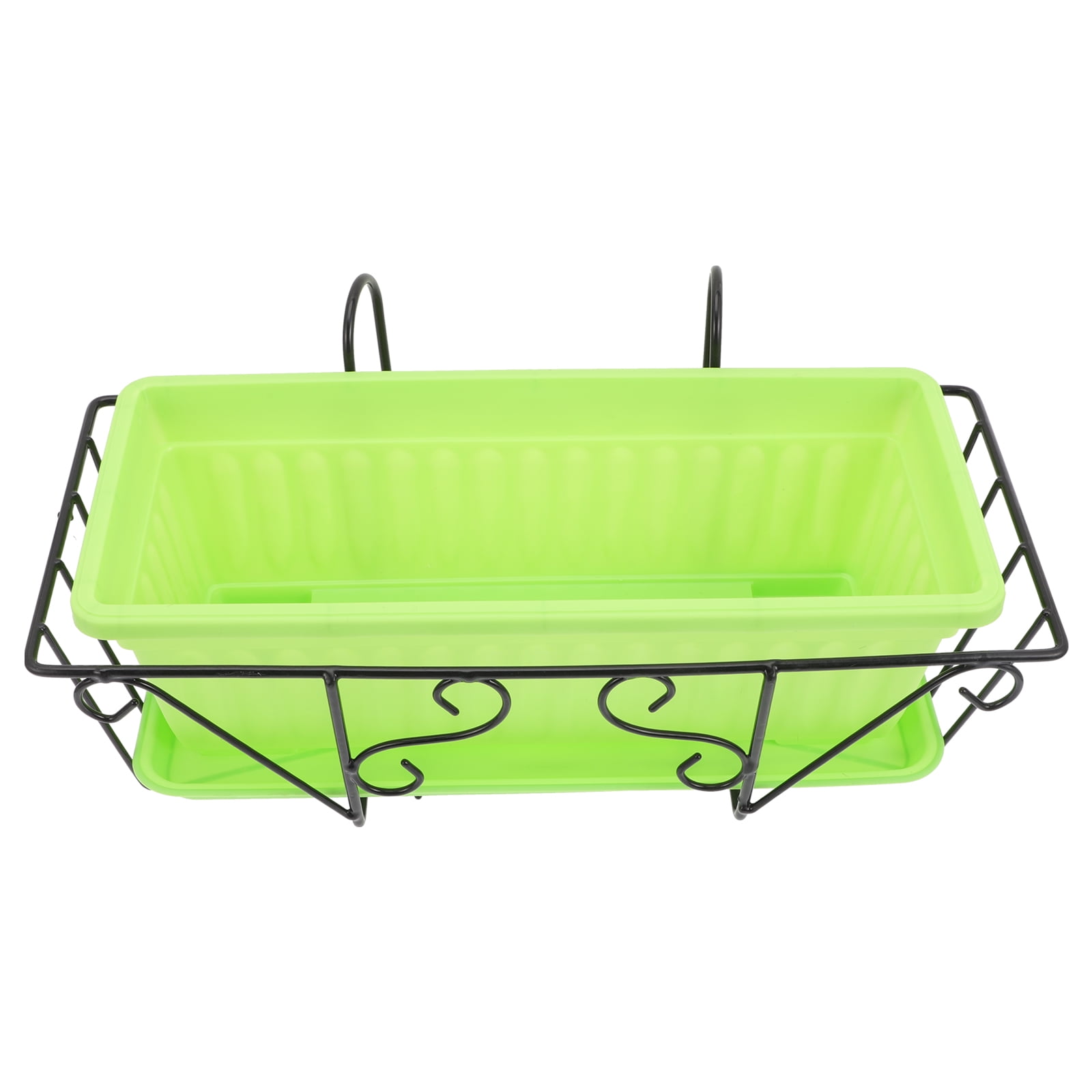 TAILTOSS 1Set Rectangular Vegetable Growing Pots with Iron Rack and Tray for Home Balcony Garden