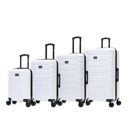 InUSA TREND 4-Piece Luggage Sets with Spinner Wheels, Handle, Trolley, (20"/24"/28"/32"), White